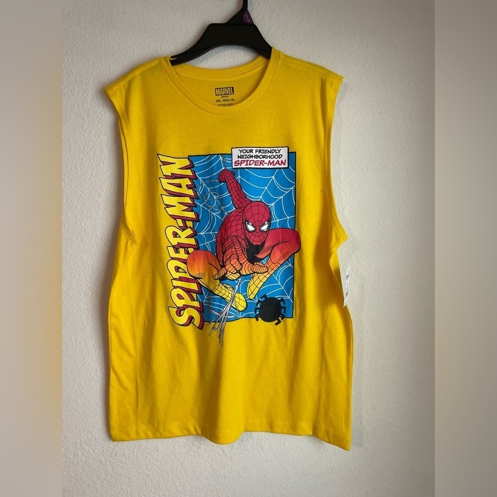 Marvel Spider-Man Yellow Kids Tank Top size XXL-NWT